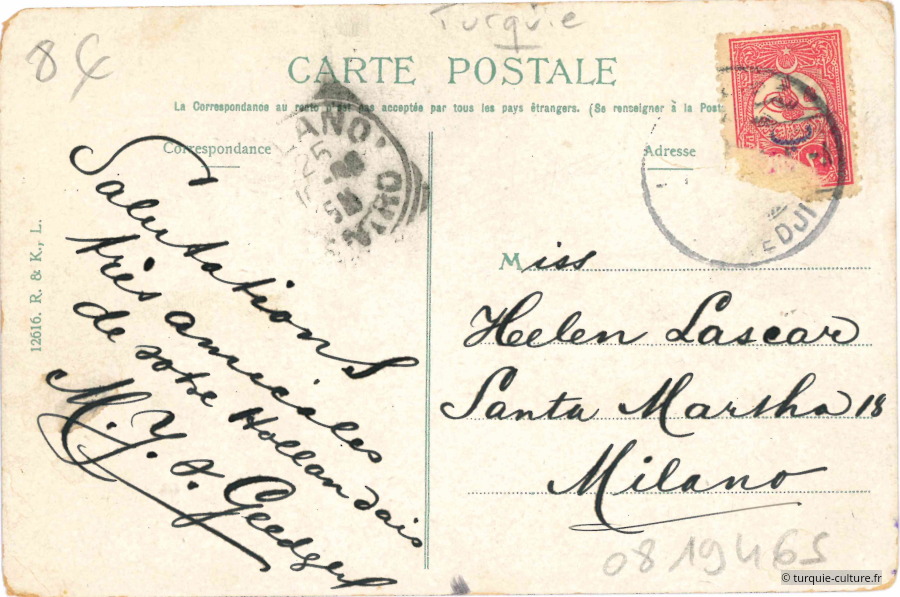 carte postale, militaire, verso