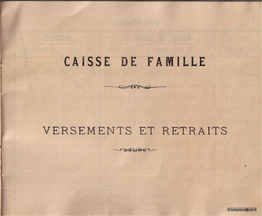 carnet de famille, banque ottomane, 1915