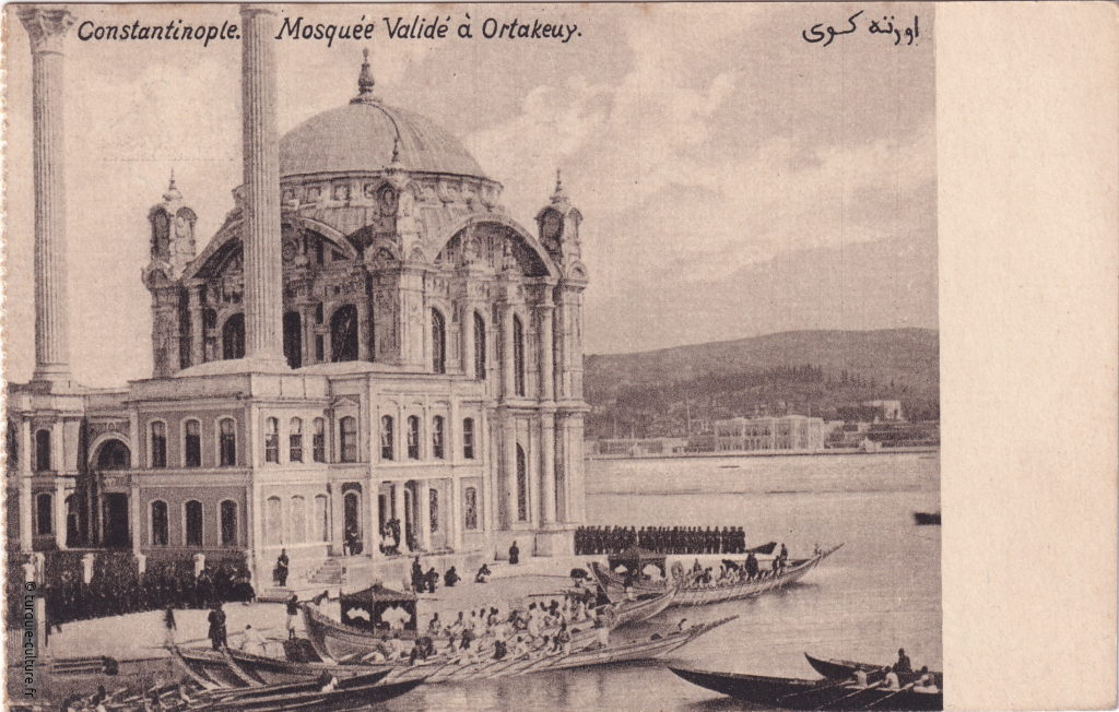 Mosquée d'Ortaköy, carte postale en noir