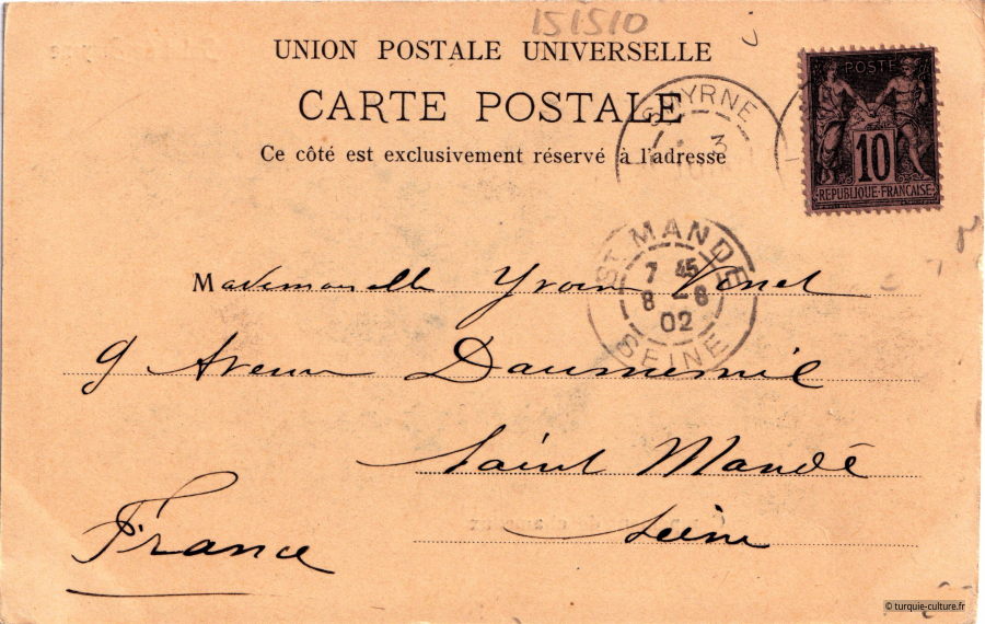 Smyrne campement de chameaux verso